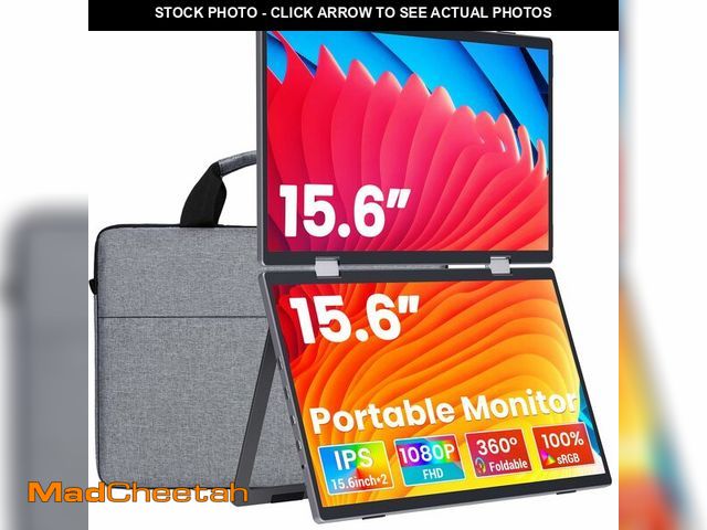 Lot 74-12599393 - 15.6" Triple Laptop Screen Extender,Metal Shell 15.6 Inch FHD Dual Monitors 1080P 360ÃÂ° Foldable 1...