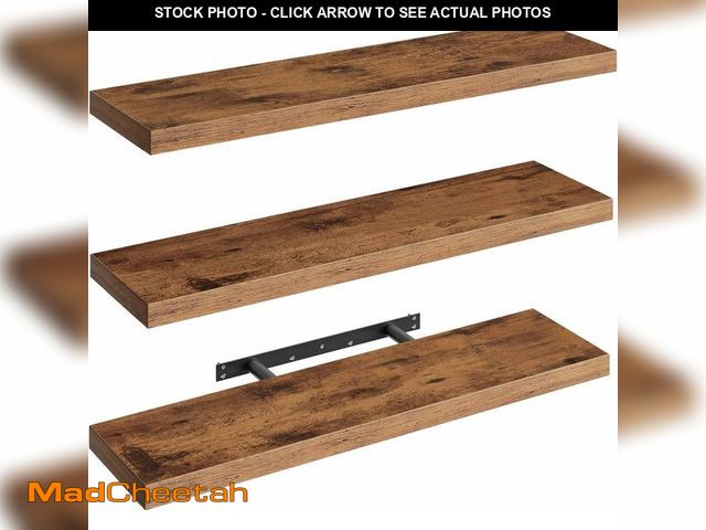 Lot 74-14599185 - RALGEND Floating Shelves for Wall, 1.5" Thick Wall Shelf Set of 3 with Invisible Brackets, L31.5 x W...