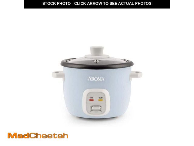 Lot 74-12591796 - AROMA 4 Cup Grain and Rice Cooker, Blue - UNUSED