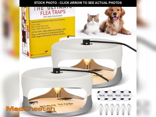 Lot 74-12051714 - Qualirey 2 Pack Flea Traps with Sticky Disc Bulbs for Inside Your Home Flea Light Traps for Indoor S...