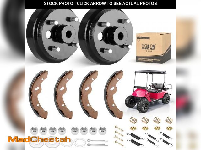 Lot 74-12212018 - 10L0L Golf Cart Brake Repair Kit for EZGO TXT PDS 1997-up Electric, Brake Drums &amp; Brake Pads &am...