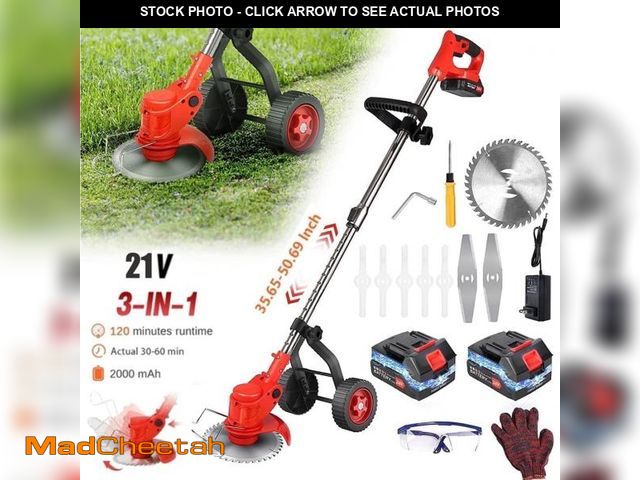 Lot 74-12480074 - PRAXO Cordless Weed Wacker 3-in-1 Brush Cutter Grass Trimmer with Upgraded Wheels,21V Electric Weed ...