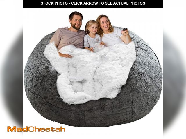 Lot 74-12444812 - YudouTech (No Filler) Bean Bag Chair Cover Without Filler,Big Round Soft Fluffy PV Velvet Washable B...