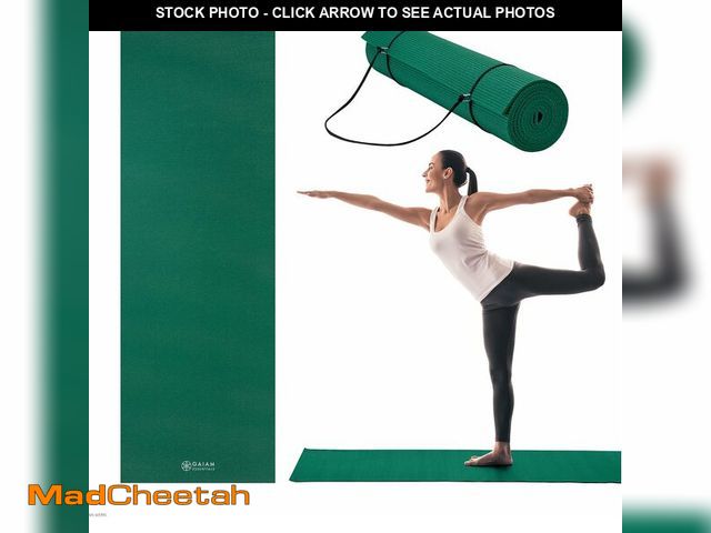Lot 74-14068082 - Gaiam Essentials 1/4" Thin (6mm) Yoga &amp; Pilates, Fitness &amp; Exercise Mat with Easy-Cinch Carr...