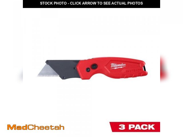 Lot 74-12145399 - FASTBACK Compact Folding Utility Knife with General Purpose Blade (3-Pack) - UNUSED