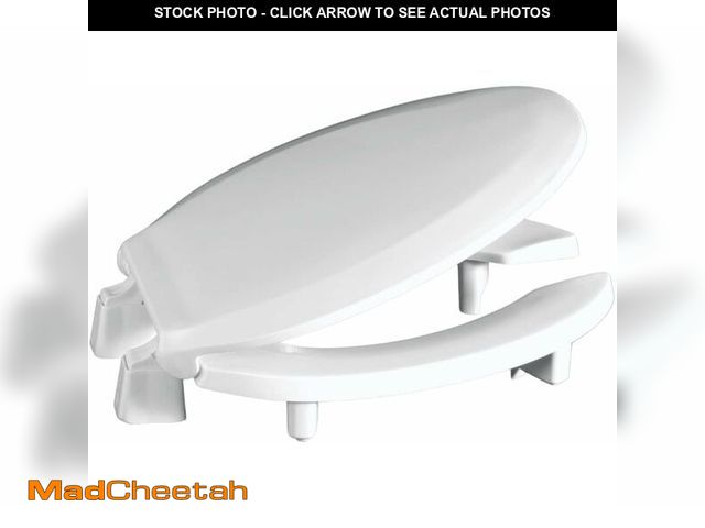 Lot 74-13733622 - Centoco 3 inch Raised Toilet Seat for Seniors, Elongated, Open Front with Cover, Plastic, Made in th...