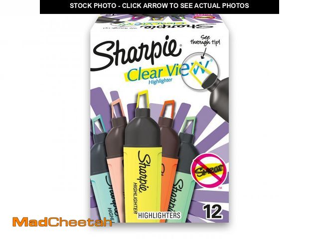 Lot 74-11556489 - SHARPIE Highlighter, Clear View Highlighter with See-Through Chisel Tip, Tank Highlighter, Assorted,...