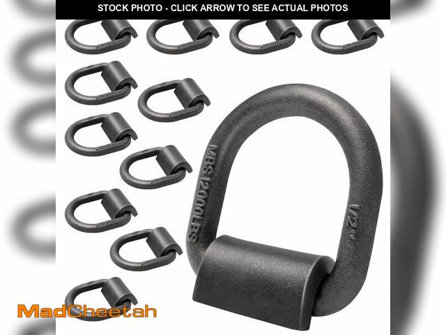 Lot 74-14269499 - lifgarfe 12Pcs Heavy Duty 12000LBS Trailer Weld-On Forged D Ring Tie Down Anchor 1/2" Weldable D Rin...