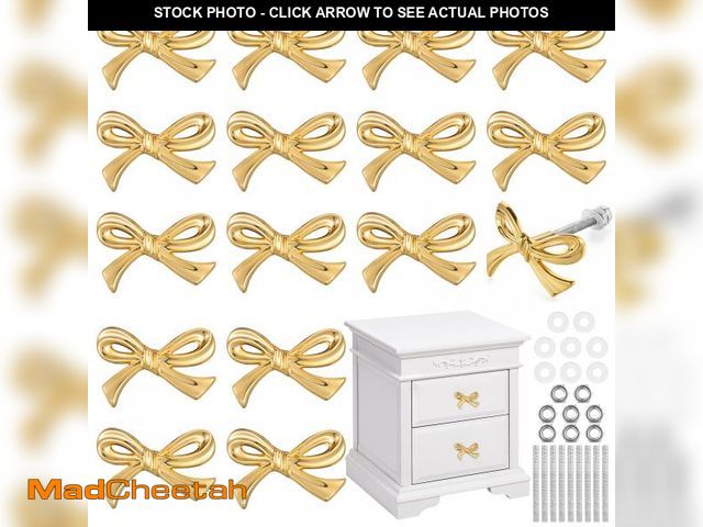 Lot 74-12310438 - MorningRo Bow Drawer Knobs Metal Bow Dresser Knobs Vintage Handles for Dresser Gold Handles for Home...
