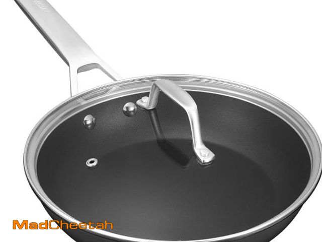 Lot 74-12051031 - MsMk 8 1/2 Inch Small Egg Pan with Lid, Titanium and Ceramic Nonstick Omelette Pan,Scratch-resistant...