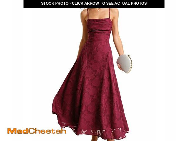 Lot 74-14152348 - RIHOAS Women's Maxi Dresses Wedding Guest Dress Elegant A-Line Long Square Neck Backless Sling for B...