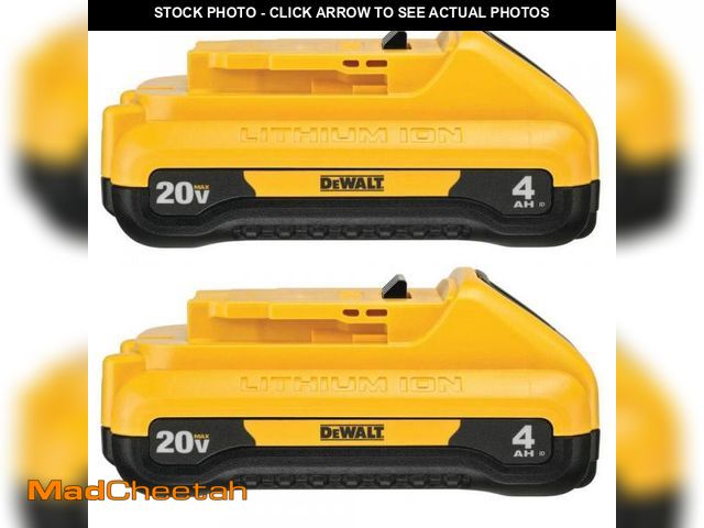 Lot 74-12034612 - DEWALT 20V MAX Compact Lithium-Ion 4.0Ah Battery Pack (2 Pack) - UNUSED