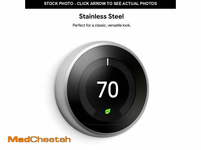 Lot 74-13060173 - Google Nest Learning Thermostat 3rd Generation - Stainless Steel (T3007ES) - USED