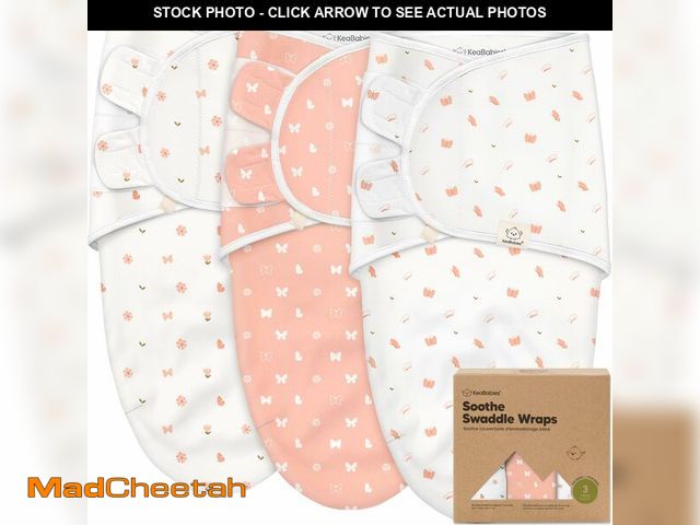 Lot 74-13565426 - 3-Pack Organic Baby Swaddle Sleep Sacks - Swaddles for Newborns, Infant 0-3 Months, Baby Girls, Boys...