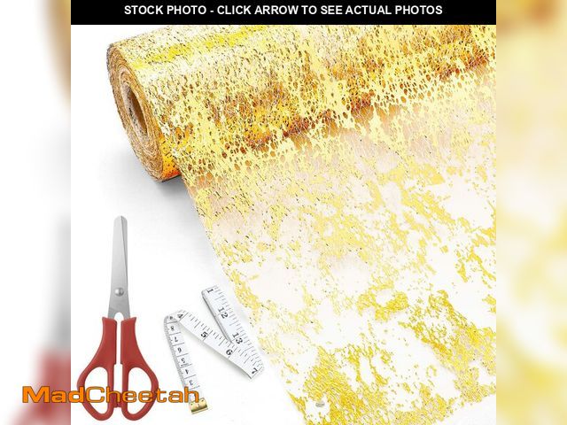 Lot 74-13549088 - Tegeme Metallic Gold Table Runner Glitter Metallic Foil Thin Decor Gold Fabric Sequin Table Decorati...