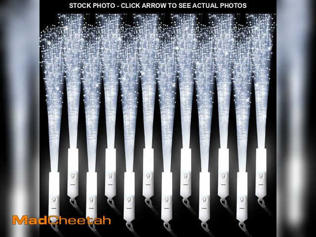 Lot 74-14299718 - miikoul 64 Pcs Fiber Optic Wands White Glow Sticks LED Wedding Wand Light up Party Favor Sticks Flas...