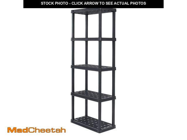 Lot 74-12920475 - IRIS 5-Tier Medium Plastic Garage Storage Shelving Unit, Black (12 W x 64 H x 24 D) - UNUSED