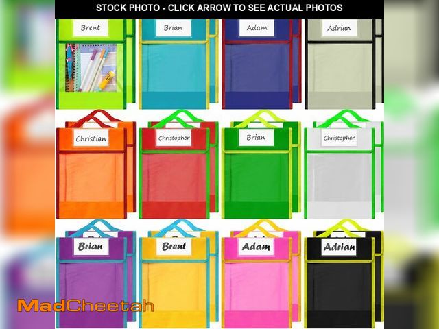 Lot 74-12600890 - Berlune Book Pouches Bulk Clear Pocket Bags Reading Bags Book Pouches Colorful Reading Protector Sup...