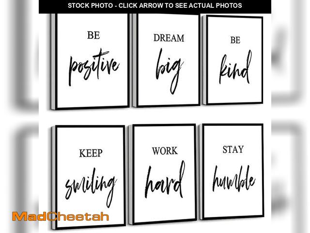 Lot 74-14049155 - Inspirational Wall Art, Framed Motivational Canvas Wall Art Positive Quote for Living Room Bedroom O...