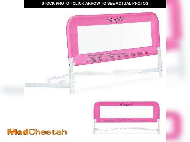 Lot 74-12884344 - Lightweight Mesh Security Adjustable Bed Rail with Breathable Mesh Fabric in Light Pink - 33'L X 14"...