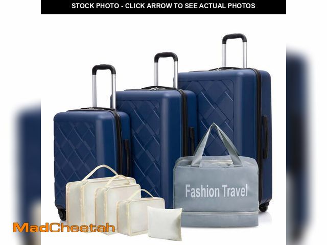 Lot 74-12888054 - Luggage Sets Hardside 3 Piece, Hardshell Suitcase with Lightweight Durable Spinner Wheels,Dark Blue ...