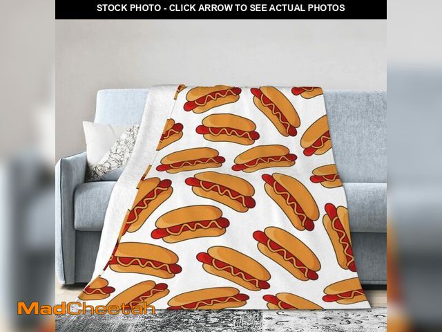 Lot 74-14268297 - Hot Dog Food Throw Blanket Super Soft Warm Bed Blankets for Couch Bedroom Sofa Office Car, All Seaso...