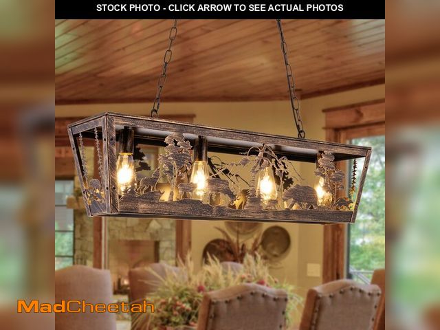 Lot 74-13764509 - TOCHIC Farmhouse Chandelier for Dining Room, Vintage Western Kitchen Island Lighting Fixture with Br...