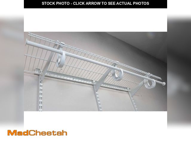 Lot 74-14373164 - Everbilt 4 ft. x 12 in. Adjustable White 1 Shelf Steel Long Hang Kit - UNUSED