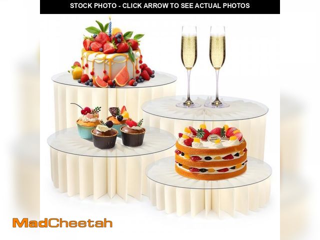 Lot 74-12304510 - Buffet Risers Food Risers for Buffet Table Acrylic Risers Display Stands Tall Cake Stands Cylinder S...