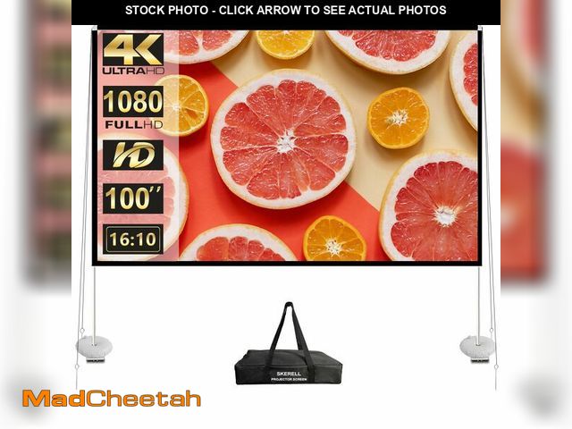 Lot 74-13573050 - Outdoor Projector Screen with Stand 100 Inch: Portable Projection Screen 16:10 4K HD Outdoor Movie S...