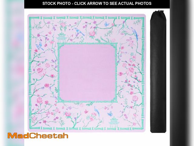 Lot 74-13630853 - TIASUSAN Purple and Green Mahjong Mat (31.5Ã¢â¬Â x 31.5Ã¢â¬Â) with Black Carrying Bag, Anti-Slip...