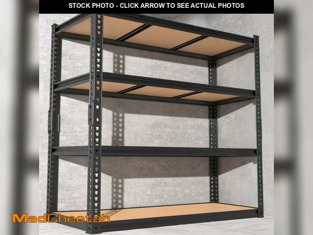 Lot 74-14603321 - Ktaxon 4 Tier 48" W Shelving Rack for Garage &amp; Industrial Heavy Duty,  2500LBS Adjustable Metal ...