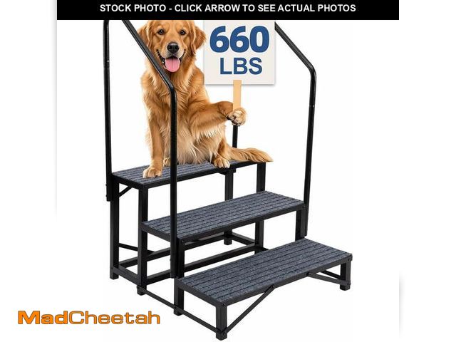 Lot 74-13045083 - Selooye RV Steps with 2 Handrails, 3-Tier RV Stairs, 660lbs Heavy-Duty Steel Camper Steps with Non-S...