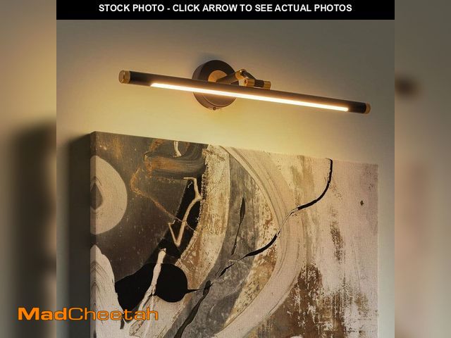 Lot 74-14114351 - ZYZWMB 12W 23.62 in. Black and Gold Hardwired Integrated LED Picture Light with 3-Color Dimmable and...