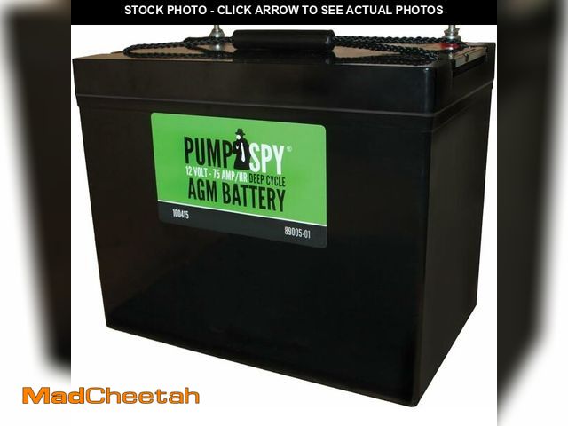 Lot 74-14610391 - PumpSpy 12v 75Ah Maintenance-free Sump Pump Battery AGM Ideal for Start-stop Applications, Insuscept...