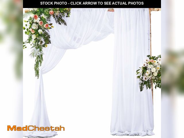 Lot 74-14272265 - SiinvdaBZX 4 Panels Wedding Arch Draping Fabric 30" x 240" White Polyester Chiffon Fabric for Multip...