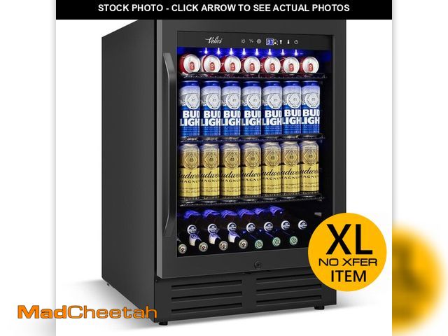 Lot 74-13269405 - Hooure 24 in. 180 (12 oz.) Can Built-in/Freestanding Beverage Cooler Fridge with Adjustable Shelves ...