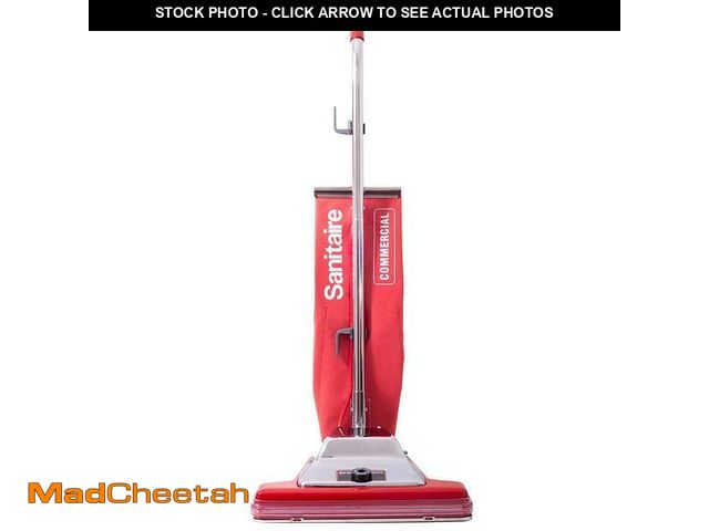 Lot 74-14114173 - Sanitaire Tradition 16 in. Bagless Corded Standard Filtration Carpet Red Commercial Upright Vacuum C...