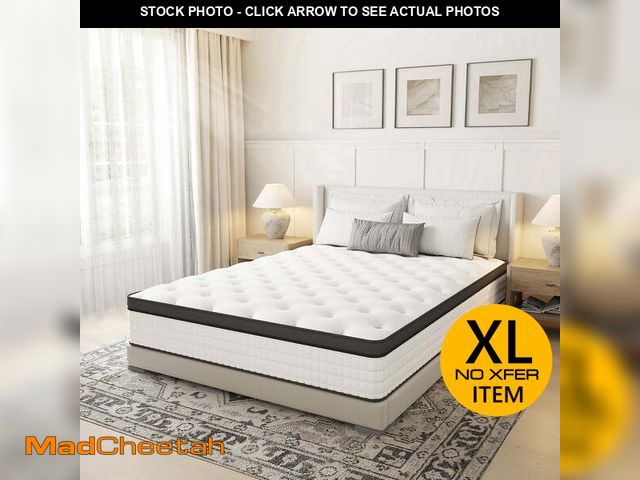 Lot 74-14072195 - Evitormill 12" Queen Size Hybrid Spring Boxed Mattress - Medium Firm Memory Foam - UNUSED