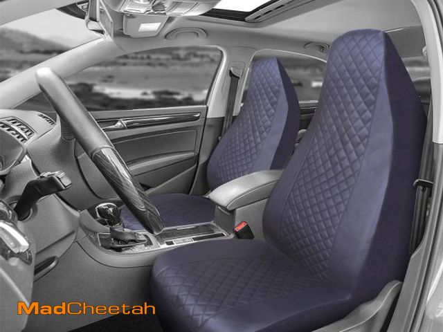 Lot 74-12422351 - Auto Drive 2Piece High Back Car Seat Covers PU Leather Quilted Black - Universal Fit  SC0985 - UNUSE...