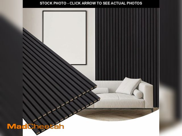 Lot 74-14347861 - Gaahing 2 Pack Wood Finish Accent Wall Panels, 3D Slat Acoustic Paneling for Recording Studio, Offic...
