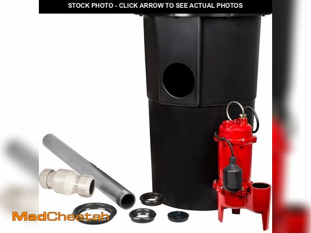 Lot 74-13844795 - Red Lion RL-WCS50TA 115 Volt, 1/2 HP, 5600 GPH Automatic Sewage System with Cast Iron Pump and 18-in...