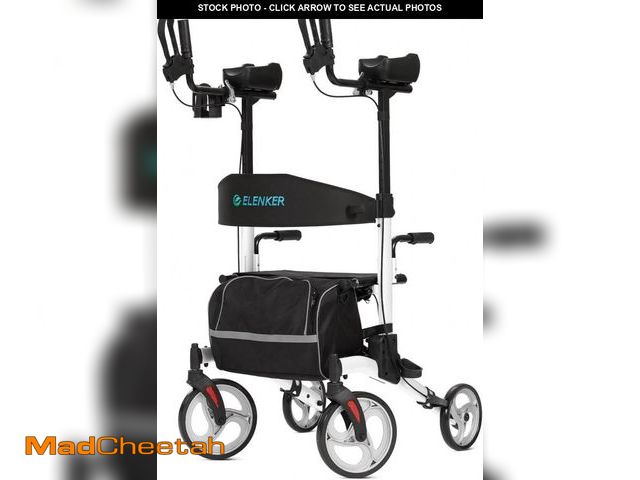 Lot 74-12098187 - ELENKER Upright Rollator Walker, Stand Up Rolling Walker, Mobility Walking Aid with 10" Front Wheels...