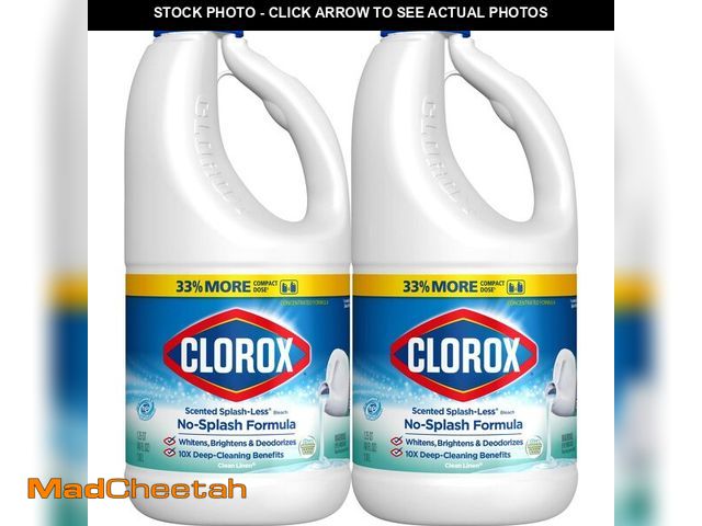 Lot 74-13541575 - Clorox Splash-Less Bleach, Concentrated Formula, Clean Linen, 40 Ounce Bottle - Pack of 2 (Package M...