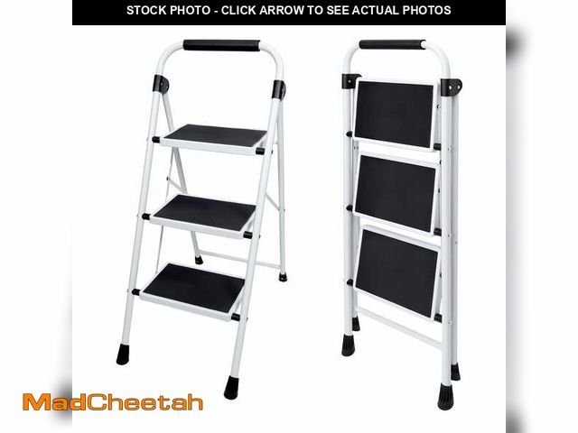 Lot 74-14259135 - CONCETTA 36 Inch Iron Stepstool, 3 Folding Stepstool with Non-Slip Pedals and Comfortable Handrails,...