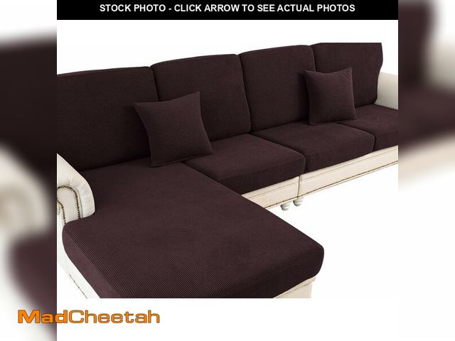 Lot 74-12438334 - LA MEACK Couch Cushion Cover Chaise Lounge Cover Washable Separate Seat Chaise Couch Cover Stretch S...