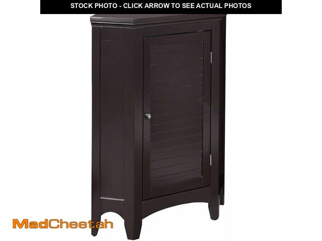 Lot 74-13042458 - (MISSING HARDWARE) Teamson Home Glancy Corner Freestanding Wooden Floor Cabinet Bathroom Living Room...