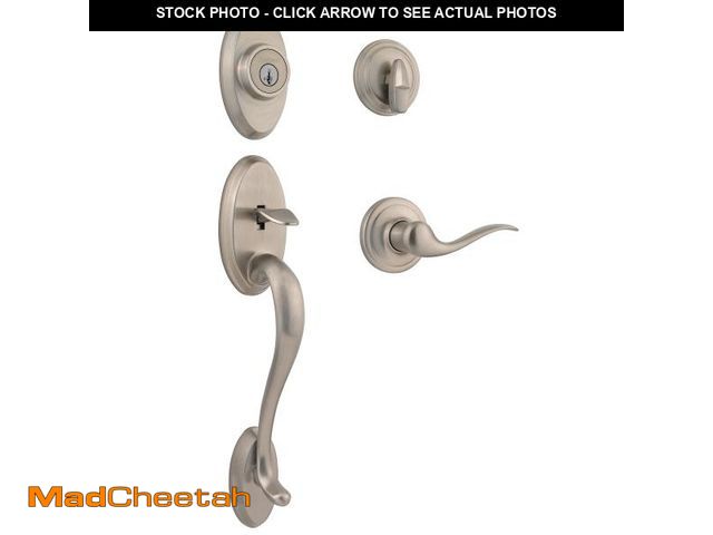 Lot 74-12145539 - Kwikset Shelburne Front Door Lock Handle and Deadbolt Set  Entry Handleset Exterior with Interior Re...
