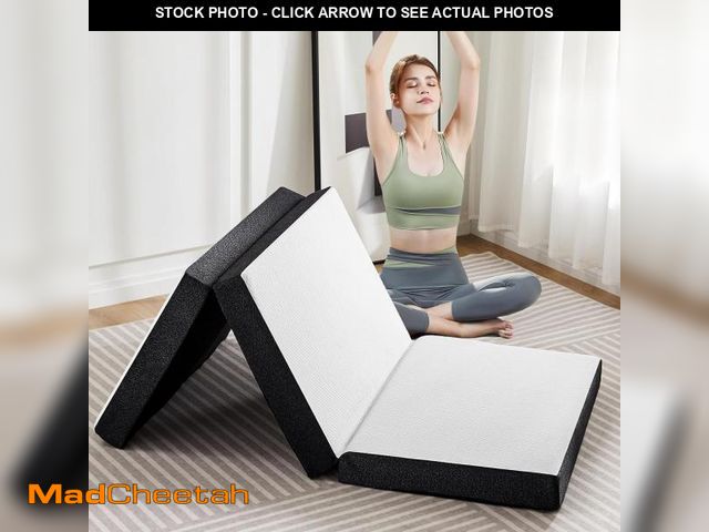 Lot 74-12137922 - OLIXIS Tri-fold Memory Foam Mattress - 4 Inch Twin Size Portable Floor Bed, Foldable Mat for Kids an...