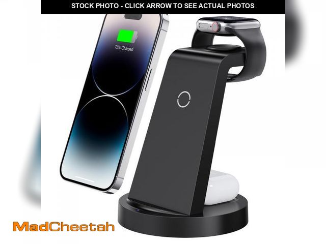 Lot 74-12047109 - 3 in 1 Charging Station for iPhone, Wireless Charger for iPhone 16e 16 15 14 13 12 11 X Pro Max &amp...